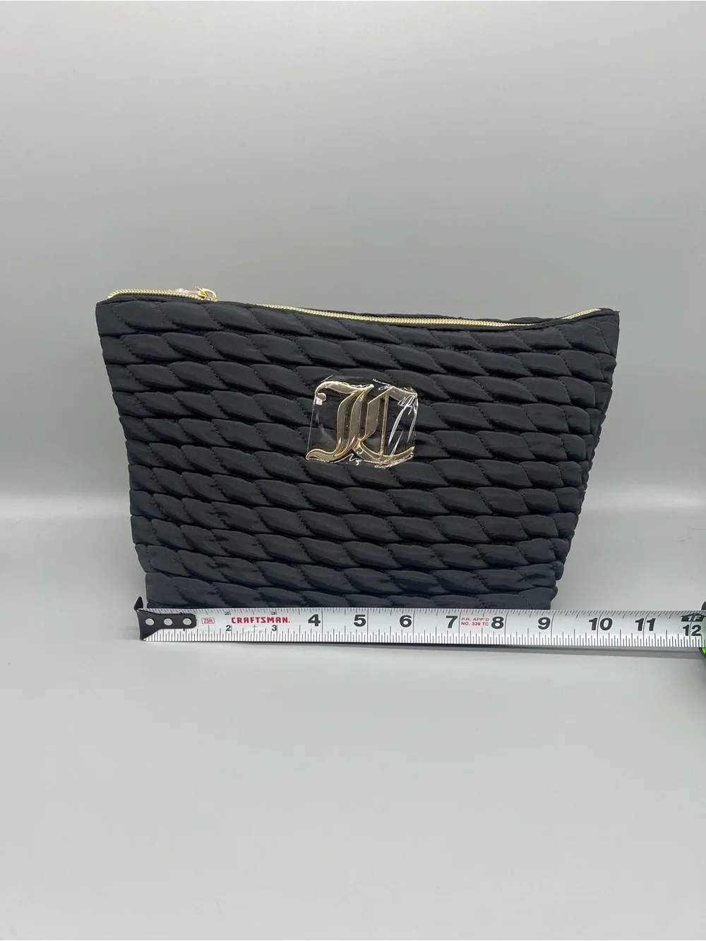 Juicy couture ruffled cosmetics bag